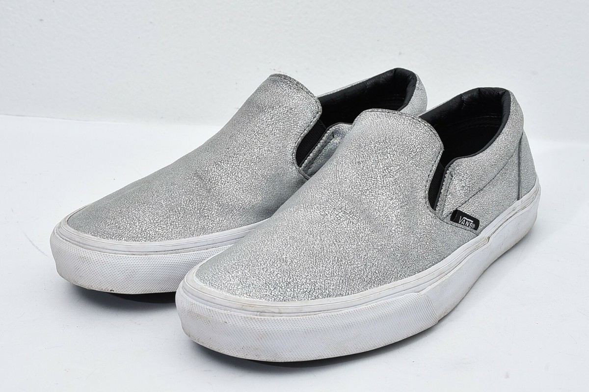 Vans Metallic Loafer, Gray VANS Classic Metallic Shimmer Low Profile Slip Ons Loafers  main image 3