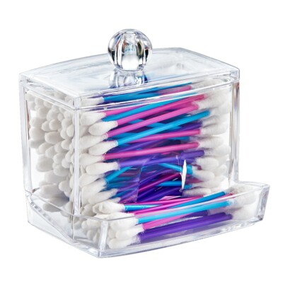 FURANY Q-Tips Wattestäbchen Aufbewahrungsbox, Polystyrol Wattestäbchen Spender