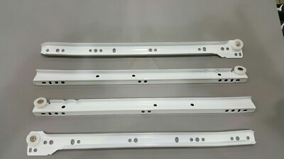 2 SÄTZE METALL SCHUBLADENFÜHRUNGEN LINKS & RECHTS WEISS 350 MM PORTOFREI ÜBER 250 VERKAUFT