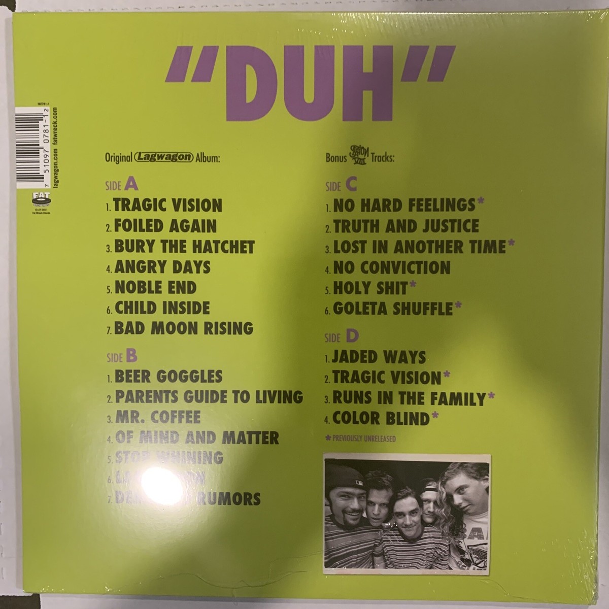 Lagwagon – Duh LP 2011 Fat Wreck Chords – FAT781-1 [Deluxe Edition