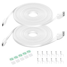 2Pack 26FT Flat Power Extension Cable Charging Power Cord for Security Cameras