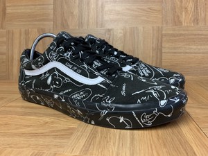 vans x peanuts old skool snoopy black skate shoes
