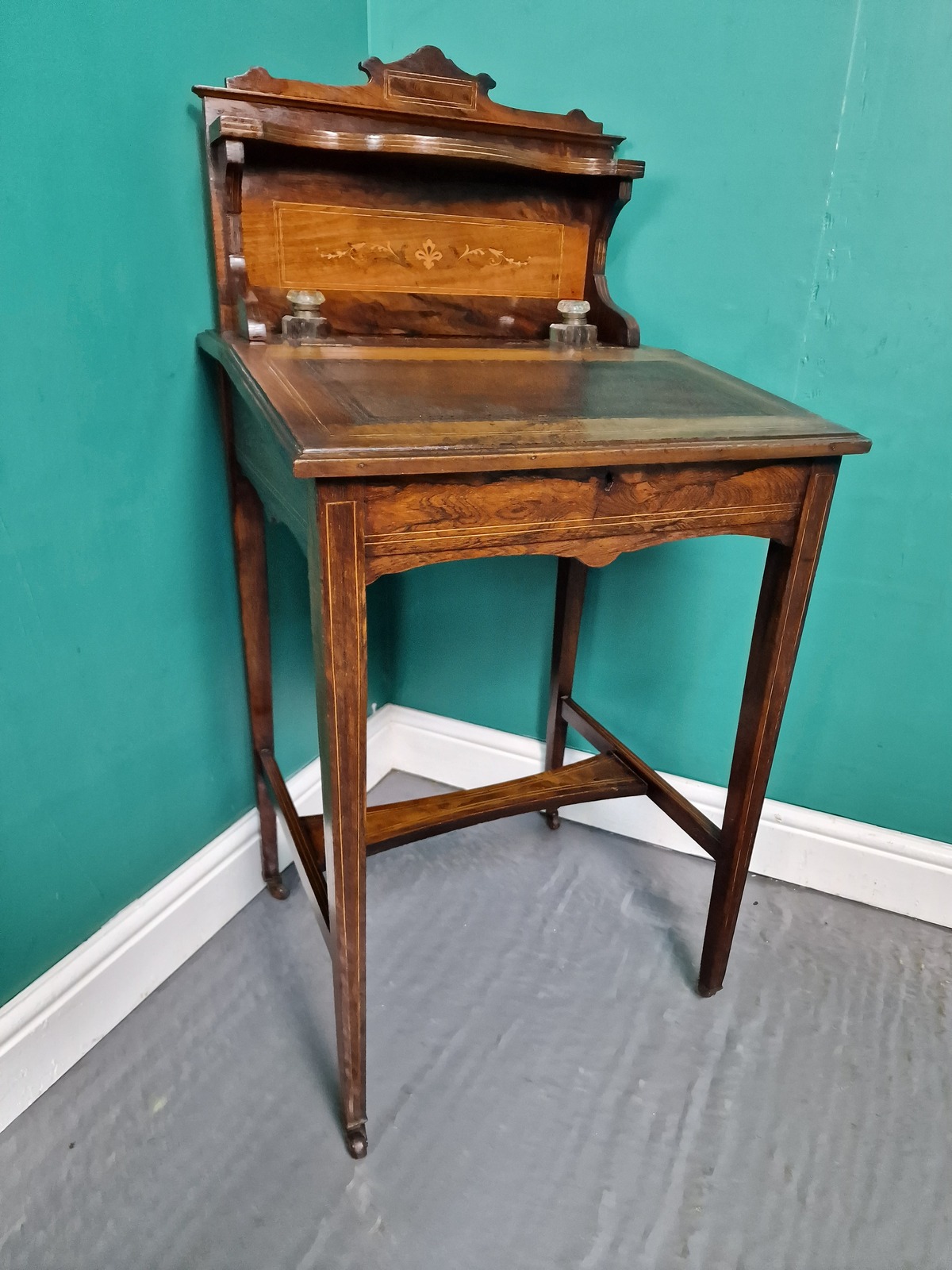 An Antique Victorian Rosewood Ladies Small Writing Desk Delivery