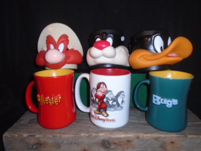 1992 WARNER BROS. LOONEY TUNES + Disney Character CUP & MUGS +