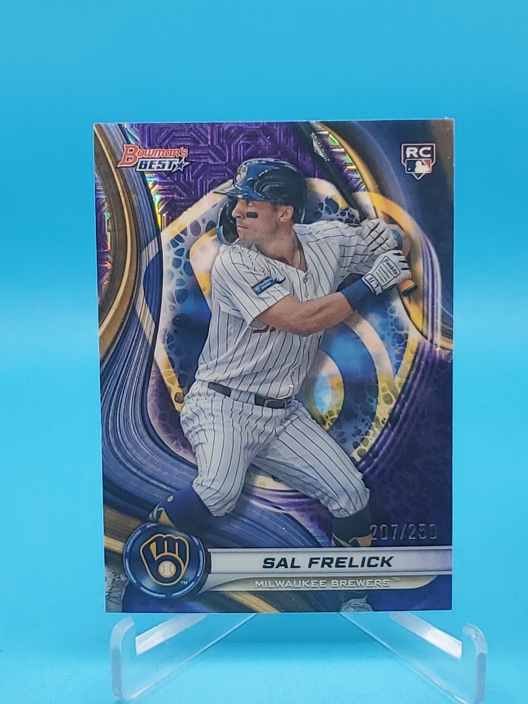 Sal Frelick 2024 Bowman's Best RC #37 Purple Mojo Refractor 207/250 - Brewers
