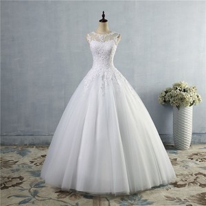 A Line Wedding Dress White Lace Bride Dresses Gown Vintage Style Back Sleeveless Ebay