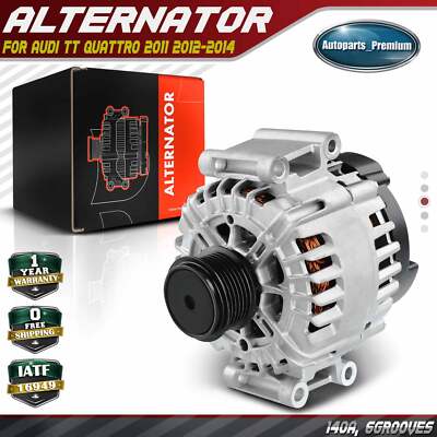 New Alternator for Audi TT Quattro 2011 2012-2014 L4 2.0L 140 A/12 V CW 6-Groove