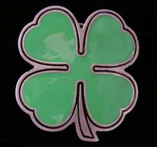 4 LEAF CLOVER BELT BUCKLE LUCK OF THE IRISH BUCKLES