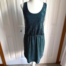 Express green sparkly sequin dress w metallic thread size S