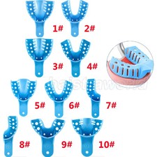 Bag of 12 Dental Impression Trays Plastic Perforated S/M/L Upper/Lower