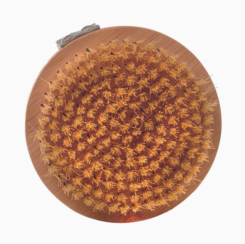 Wanderflower Dry Body Brush Bamboo Cactus Bristles Exfoliating Bath Brush