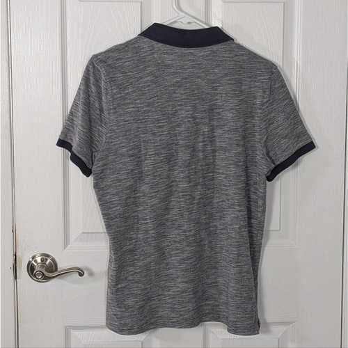 Michael Kors Poloshirt 100% Baumwolle meliert grau mit marineblauen Akzenten Größe S - Bild 3 von 4