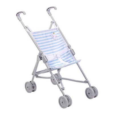 JC Toys Boutique | Folding Umbrella Doll Stroller for Blue Stripe Single