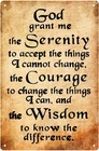 Vintage god grant me the serenity tin metal sign Wall Art Decor 8x12