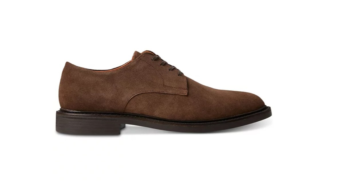 SAOLA Polo Ralph Lauren uomo Asher scamosciato stringato derby scarpe eleganti polo marrone taglia 8 5