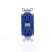 Pass & Seymour Blue!! PLUGTAIL Receptacle Duplex Outlet NEMA 5-20R 20A PT5362-BL