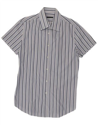 Sisley Herren Kurzarm Hemd Large blau gestreift Baumwolle UA26