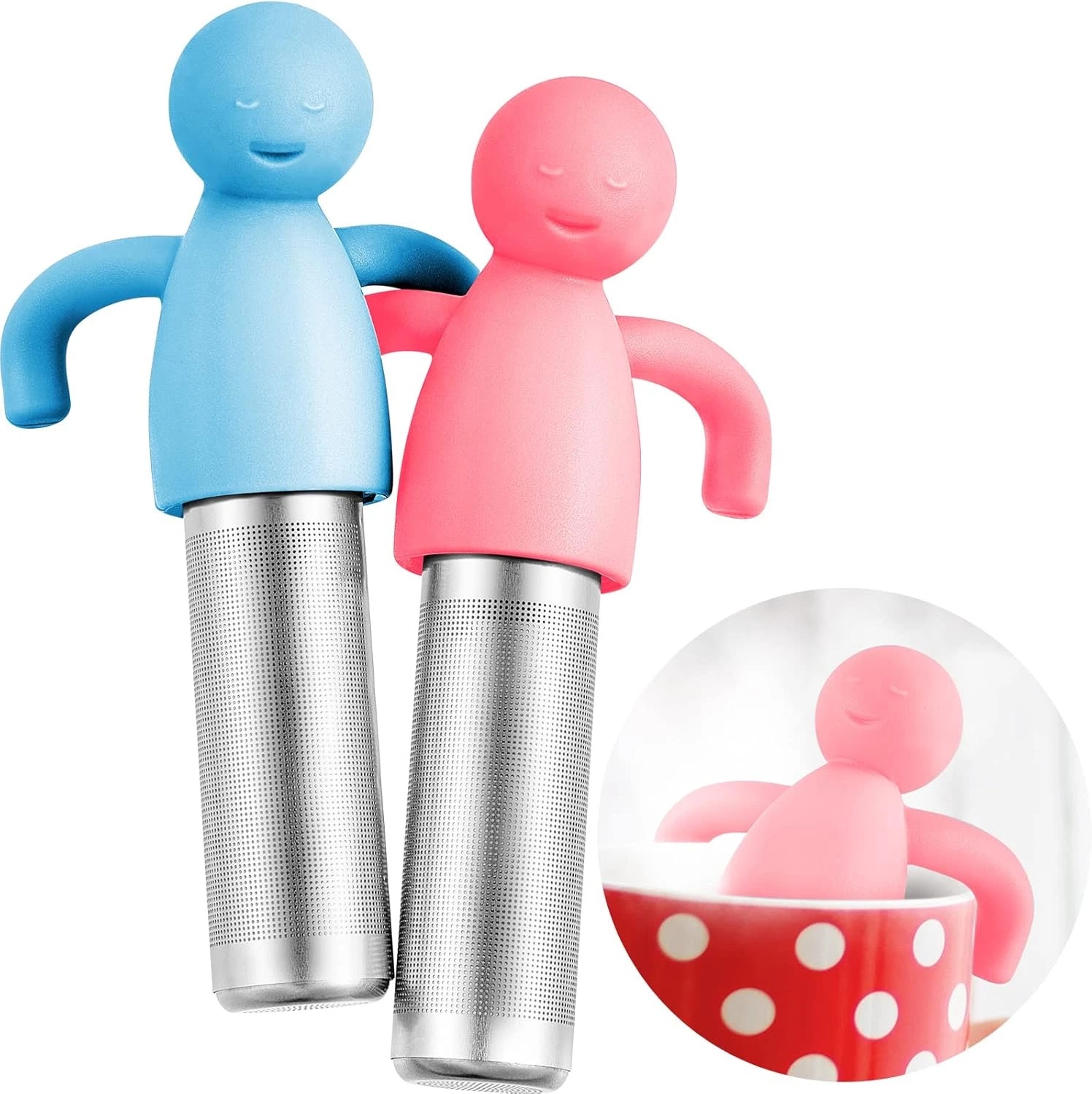 2 Pieces Tea Infuser for Loose Tea Cute Fine Mesh Tea Strainer Stainless Steel T