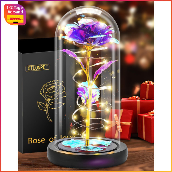 Ewige Rose Personalisiert Lila Blumen Geschenk FüR Mama Freundin Oma Frauen-image