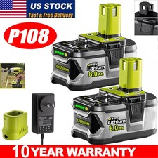 12Ah For RYOBI 18V P108 18Volt P102 High Capacity Lithium Battery /Charger USA
