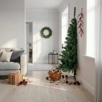 KüNstlicher Halb-Weihnachtsbaum Mit StäNder GrüN 180 Cm Pvc