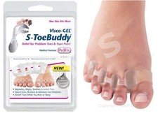 Pedifix Visco-Gel 5-ToeBuddy Crooked Hammer Toe Spacer Separator Aligner 2/PK