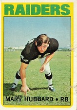 1972 TOPPS- MARV HUBBARD #54 RC Rookie RAIDERS FOOTBALL CARD. rookie card picture