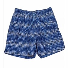 Lands End Blue Seahorse Print Swim Trunks Board Shorts Sz XXL Pockets