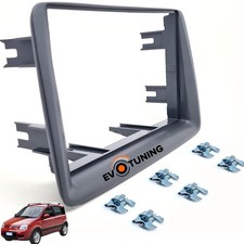 Mascherina Montaggio Autoradio 2 Din Grigio per Fiat Panda II 169 dal 2003-2011