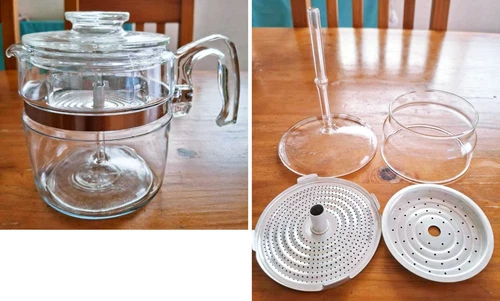 Pyrex 6 Cup Glass Percolator Stove Top Coffee Pot USA 1970s Vintage From Japan