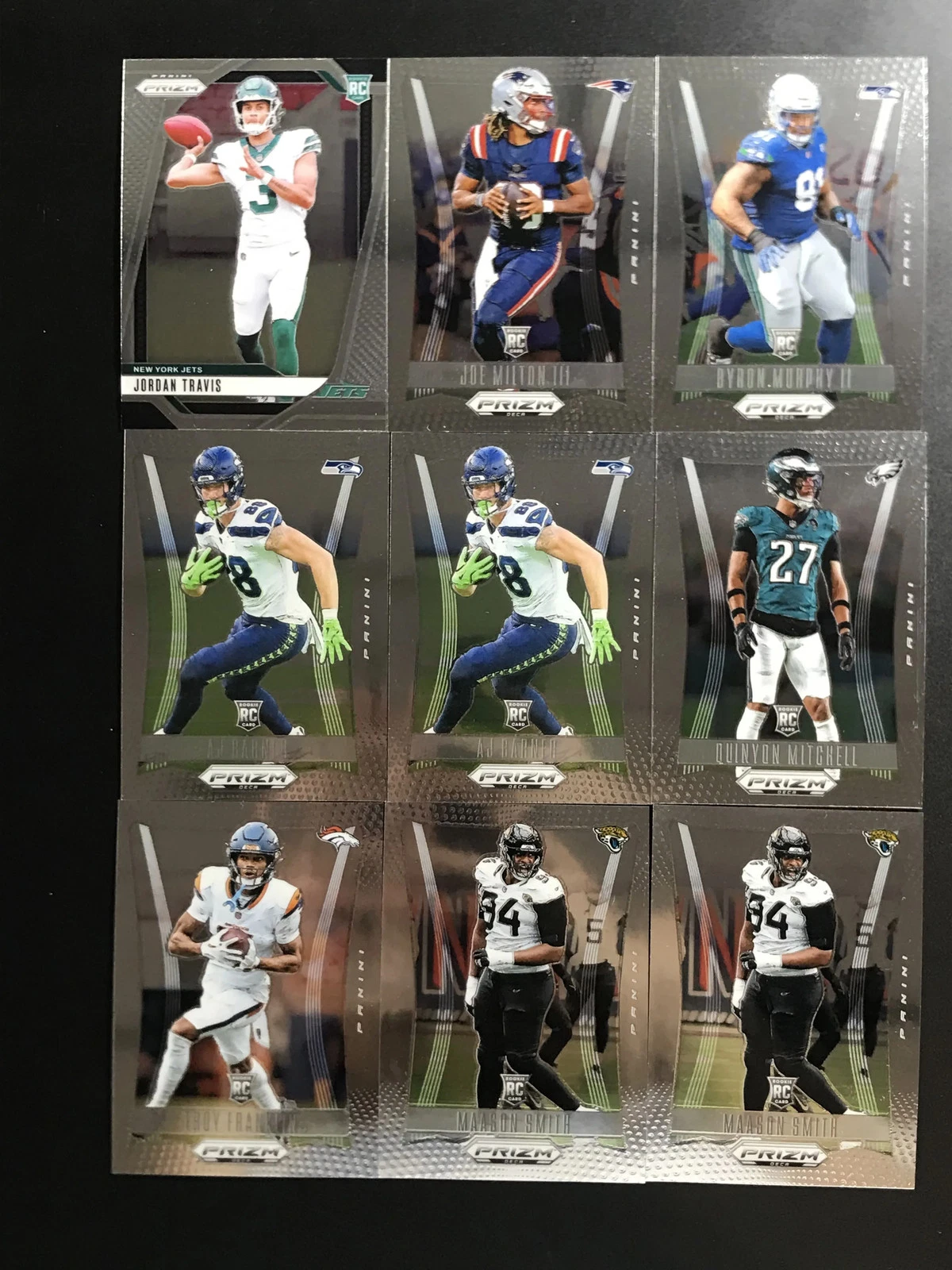 2024 Panini Prizm RC Jordan Travis Prizm DECA AJ Barner Silver Lot 9 -GL12