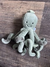 Jellycat Little Odyssey OCTOPUS Sage Green Plush 9" Retired Seafoam Fish Vintage