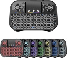 Mini Wireless Keyboard with Touchpad Mouse Combo, 7 Colors RGB Multicolor