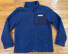 Vineyard Vines Fleece Full-zip Sweatshirt Navy Blue Youth S 8-10 