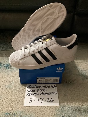 DS 2019 Adidas Superstar Low Cloud White & Core Black Sz 9.5