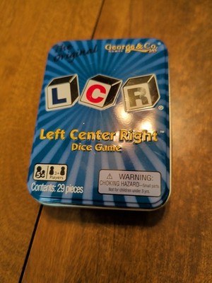 LCR  Left Center Right  Dice Game - Blue Tin 