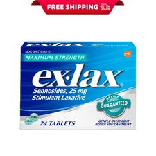 Ex-Lax Maximum Strength Stimulant Laxative Constipation Relief Pills, 24 Count