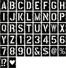 2 Inch Letter Stencils Symbol Numbers Craft Stencils, 42 Pcs Reusable 2 inch 