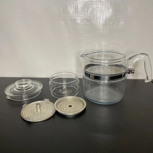 Vintage Pyrex Flame Ware 7756 Glass Percolator 6 Cup Coffee Pot USA Made