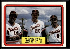 1983 Donruss MVP's (Frank Robinson, Vida Blue, Joe Morgan) San Francisco Giants