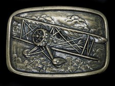 TC15156 NOS VINTAGE 1970s PROPELLER AIRPLANE BRASSTONE BELT BUCKLE