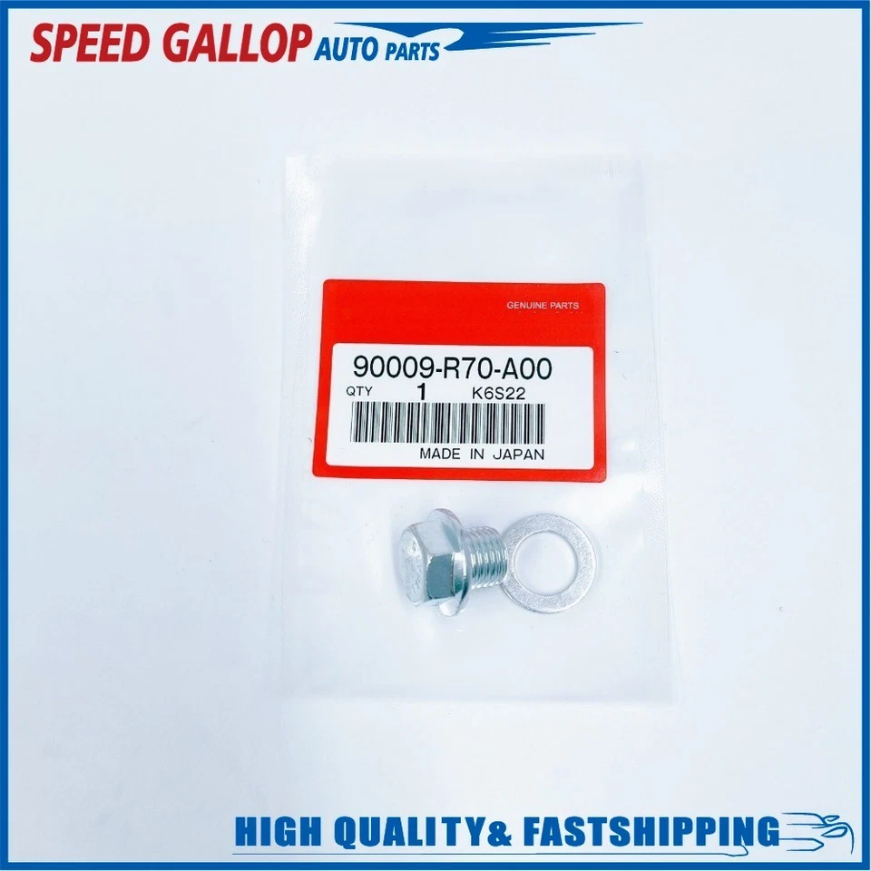 For 1995-2014 Acura TL Engine Oil Pan Drain Bolt Plug with Washer 90009-R70-A00 - Изображение 2 из 4