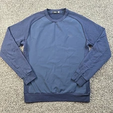 Rapha Sweater Mens Medium Blue Merino Wool Wind Proof Shirt Crewneck Cycling 