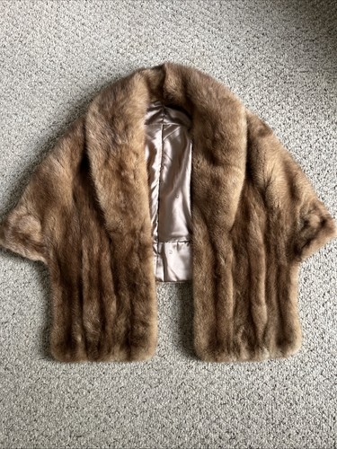 Vintage 1950s Autumn Haze EMBA Natural Brown Mink Stole Wrap