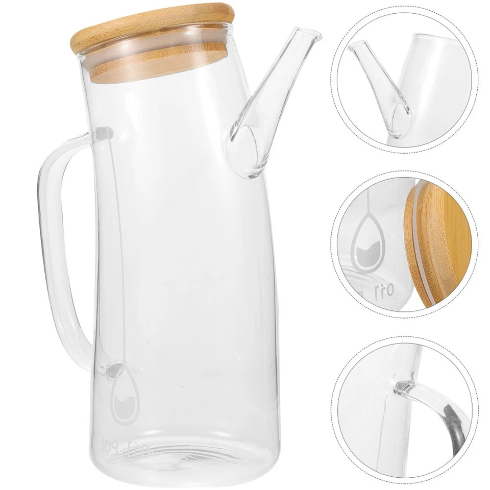  Oil Measuring Cup Container for Kitchen Glass Bottles with Dispensers