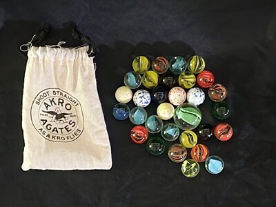 VINTAGE GLASS MARBLES INCLUDING ARKO AGATE &  URANIUM 
