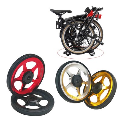 2x Alu Klapprad Easy Wheels Fahrrad für Brompton Modification Push Wheel