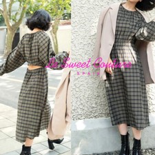 H&M SALE DRESS CHECK PRINT GREEN BLACK SIZE SMALL CUT OUT BACK 0922455001