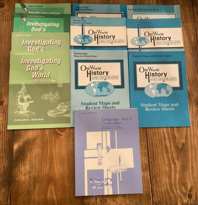 Abeka Books Lot of 11 5th Grade History Science Language Arts Student & Teacher