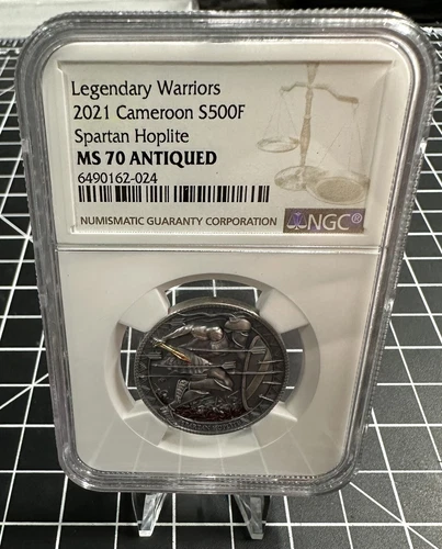 2021 Cameroon 500F Legndary Warriors Spartan Hoplite NGC MS70